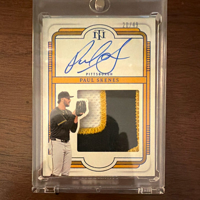 READ DESCRIPTION-Panini 2025 Nat Treasures Paul Skenes Blue /49 Patch Auto Chase
