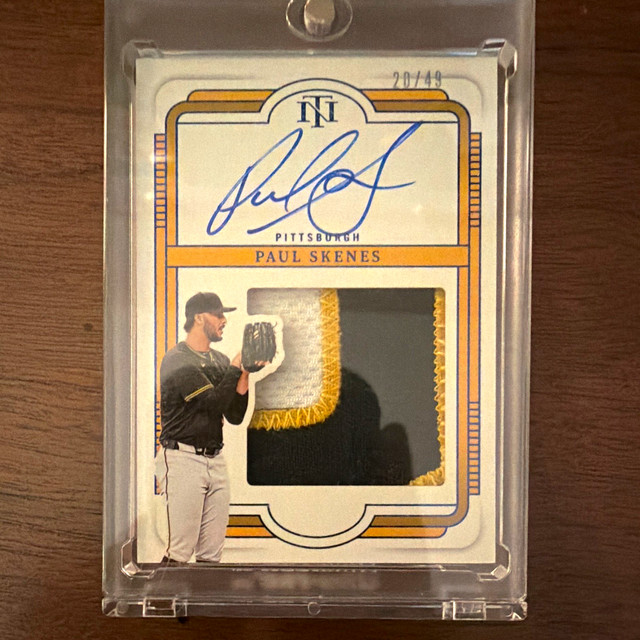 READ DESCRIPTION-Panini 2025 Nat Treasures Paul Skenes Blue /49 Patch Auto Chase