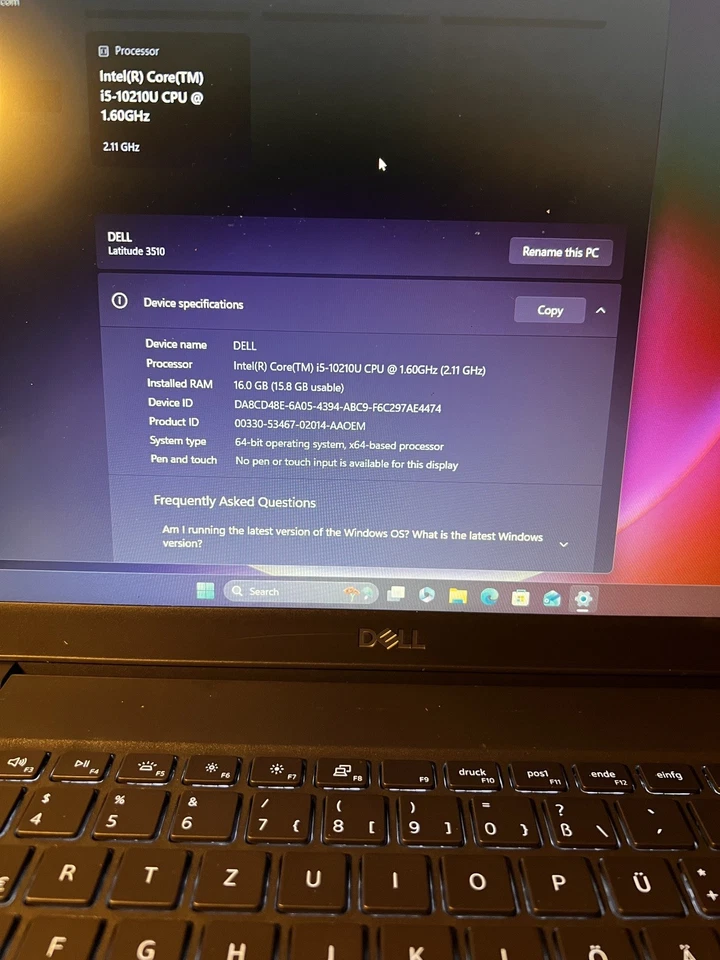 Dell Latitude 3510 · i5-10210U · 16GB · 512GB, Foto 4 von 5