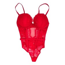 Victoria  s Secret Bombshell Lace Teddy Lipstick Red Size Medium
