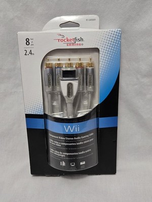 NEW- RocketFish/Nintendo Wii Gaming 8ft 2.4m Component Video/Stereo Audio Cable