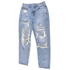 American Eagle Comfort Stretch HIGHEST RISE MOM JEAN Women's 4 REG Distressed