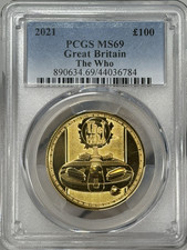 2021 $100 Great Britian The Who PCGS MS69 999.9 1oz Gold Commemorative Coin COOL 5500.00 per troy oz