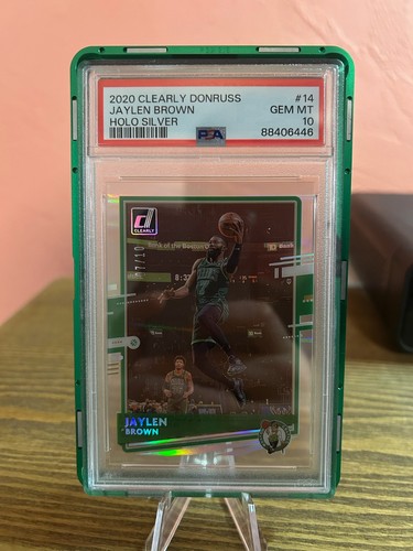 2020 Clearly Donruss Holo Silver 7/10 Jaylen Brown Jersey Number Psa 10 Pop 1