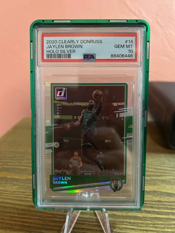 2020 Clearly Donruss Holo Silver 7/10 Jaylen Brown Jersey Number Psa 10 Pop 1