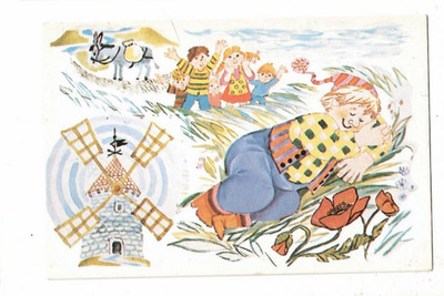 Old postcard round child MEUNIER DU DORS
