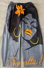 Unbranded African Print Pull On Elastic Waist Baggy Polyester Pants Size XL