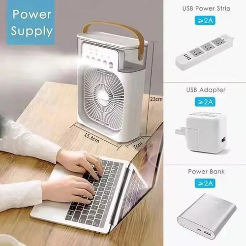 Portable 3-in-1 Humidifier Fan with LED Lights - Bild 5 von 12