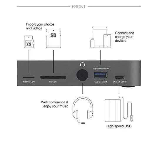 OWC 14-Port Thunderbolt Dock, 85W charging, (2) Thunderbolt 40 Gb/s (USB-C) - Image 2 of 4