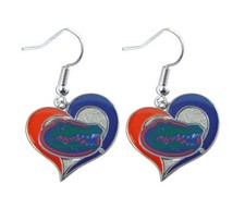 FLORIDA - SWIRL HEART LOGO - DANGLE EARRINGS - BRAND NEW - CCP-ER-245-02