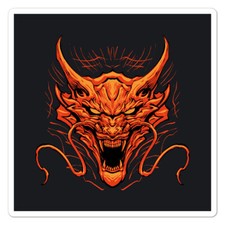 Asian Dragon Head, Vinyl Decal Sticker, Indoor Outdoor, 3 Sizes, 11143