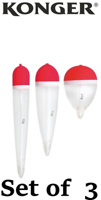 Konger Inline Raubfisch Angeln Schwimmer 3er Set. Dead, Lebendköderangeln, Hecht, Zed