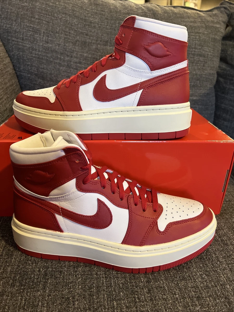 Nike red and hotsell white high tops