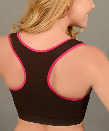 Nuovo Reggiseno Sportivo Righe Solido Reversibile Wireless Racerback Taglie S M L XL 8196 - Foto 9 di 20