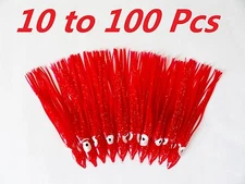 10 to 100 Pieces 4.75" Red Hoochie squid Skirts Octopus Trolling Fishing Lures