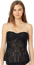 Kenneth Cole Black Tankini Swimsuit Top Women's Size M L121809
