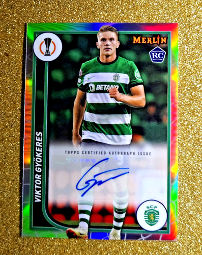 2023-24 Topps Merlin Viktor Gyokeres Rookie Auto Refractor RC CENTERED MINT AUVG