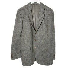Vintage Harris Tweed Union Made Handwoven Scottish Wool Blazer Jacket Size 42L