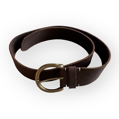 FRYE Women's Distressed Leather Belt & Antiqued Buckle Brown