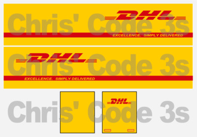 Code 3 selbstklebendes Vinyl Anhänger Aufkleber - DHL - 1/50 1/76 1/148