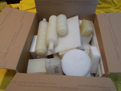MIXED BOX LOT MACHINABLE PLASTIC rod flat stock NYLON DELRIN UHMW POLY ETC