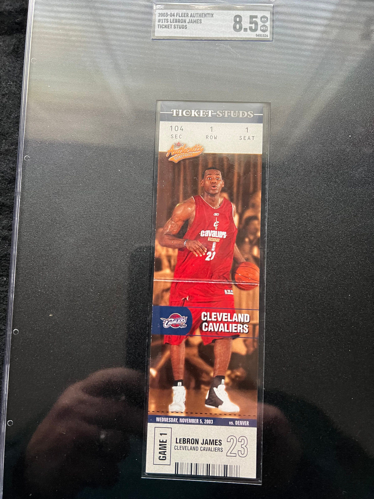 2003-04 Fleer Authentix Rookie Ticket Studs LeBron James 1 of 15TS SGC 8.5🔥🏀