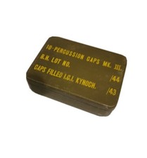WWII British Army Home Guard SOE Percussion Caps Mk.III Tin - Empty 1943 1944