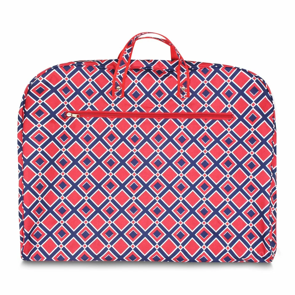 NOVA BOLSA DE VESTUÁRIO PENDURADA BAGAGEM VIAGEM ALEGRIA TERNO TOTE VERMELHO ESTAMPA LONA DANÇA - Imagem 4 de 4