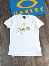 Mens Vivienne Westwood Orb print Tee big logo white t shirt size L