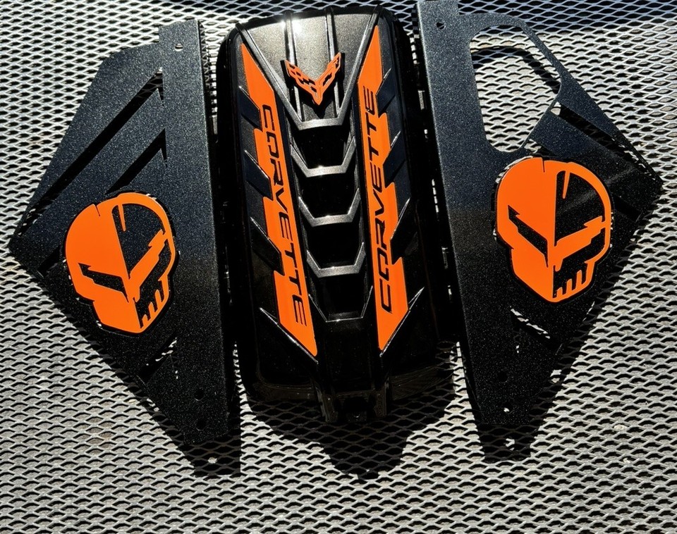 Engine Covers Panels For Corvette C8 20202024 ORANGE / CARBON FLASH eBay