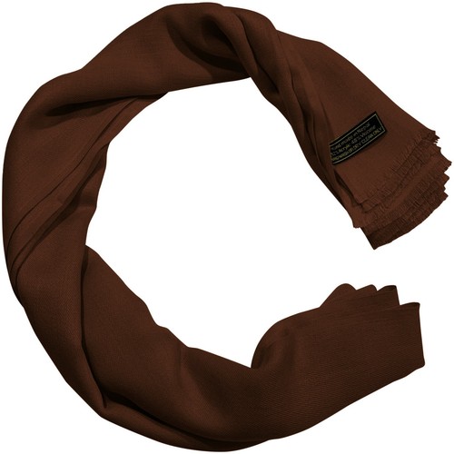 CJ Apparel Chocolate Brown Solid Color Design Nepalese Fringe Shawl Seconds NEW - Picture 8 of 11