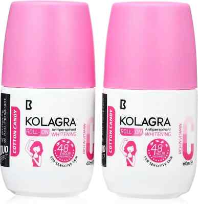 2 Packs Kolagra Whitening Roll On 3in1 Whiten and keep fresh underarms 2 X 60 ml