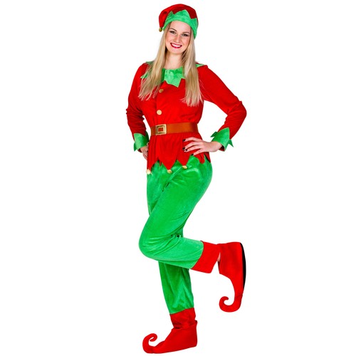 Costume da donna Elfo natalizio babbo natale vestito aiutante adulti  travestimen | eBay