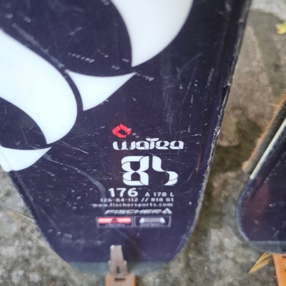 Fisher 176 Telemark Skis with Rotella bindings and Skins all in great