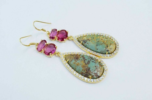 Boucles d'oreilles en argent sterling 925, labradorite naturelle
