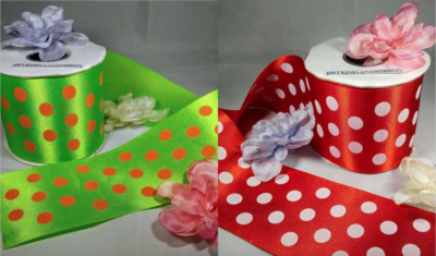2.5'' Polka Dot Craft Ribbon - 23 Yard Spool - Many Colors Available!