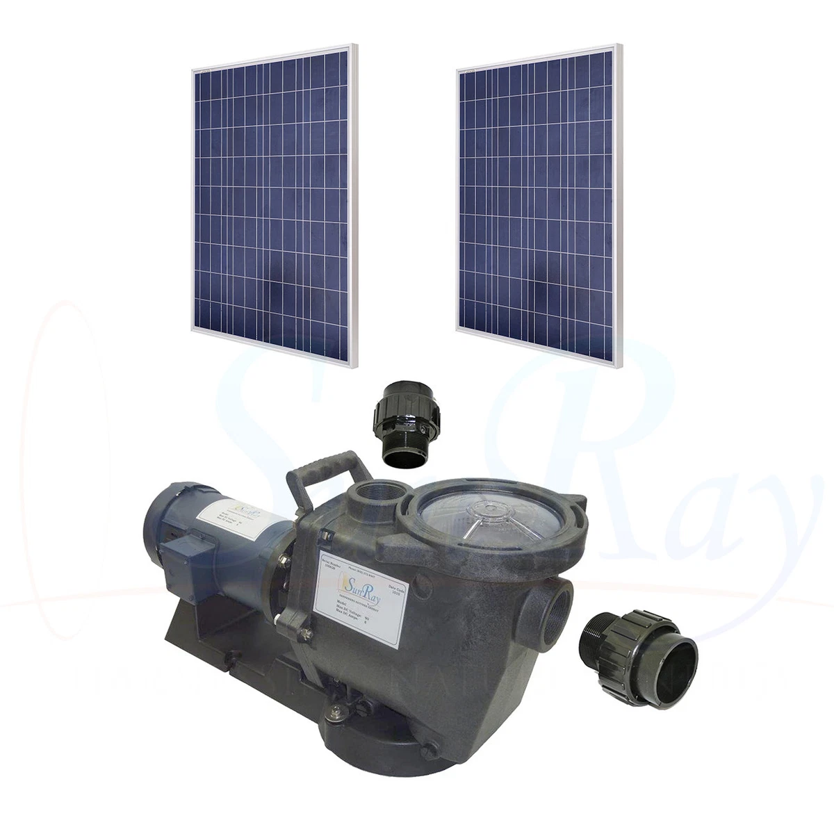 Solar Power Swimming Pool Inground Pond 1HP 60v 2 Solar Panels Above Ground  Pump | eBay