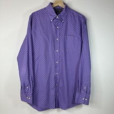 Lauren Ralph Lauren Slim Fit Non Iron Button Up Shirt Purple Mens 16 34/35