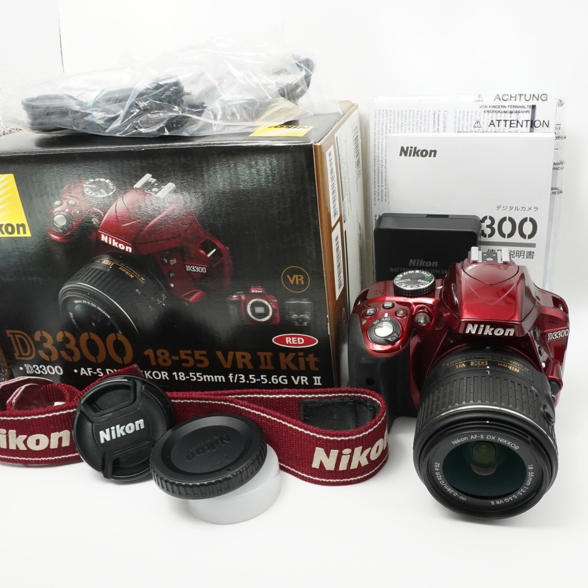 Nikon D3300 18-55 VR Ⅱ Kit Red Nikon Digital SLR Camera D3300 18-55 VR II Lens Kit Red