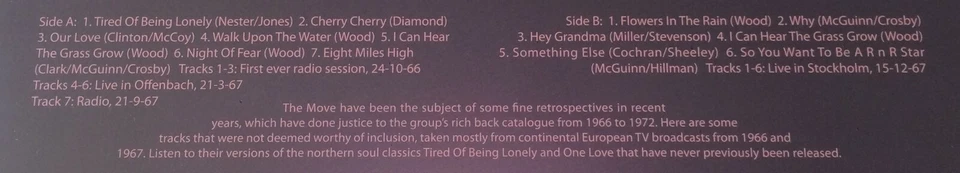 MOVE ~ IN EUROPE '66 - '67 ~ 2018 UK 13-TRACK VINYL LP RECORD [NEW & SEALED] - Image 3 of 3