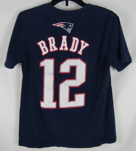 New England Patriots Tom Brady T Shirt-Youth M (10-12)-Blue-NFL-#12-Cotton-EUC - Picture 3 of 3