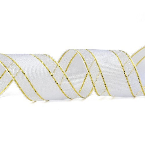 50Yards/Roll 25mmGolden Wired Edge Ribbon Solid Color Organza Ribbons for Party - Picture 39 of 51