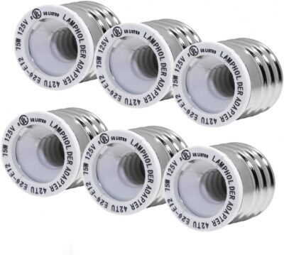 6pack E26 E27 To E12 Socket Adapterul Listed Medium Screw E26 To Candelabra Sc