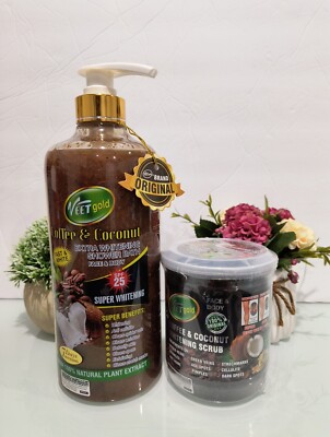 Veet Gold Coffee Coconut Super whitening Scrub 450g & shower gel 1000ml