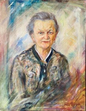 Peter Hirsch +1889 Munich 1978 Portrait Old Woman with Gray Hair & Coat