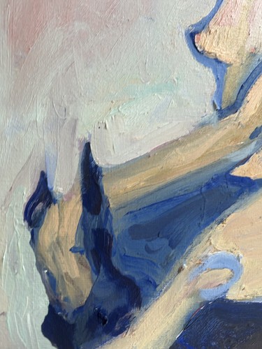 Original Moderne Abstrakte Kunst Figur Gemälde Frau Pferd 11x14 Öl auf Leinwand - Bild 3 von 3