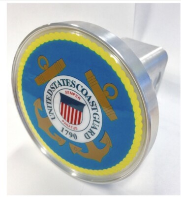 Coast Guard Hitch Cover - Silver Aluminum that fits 2  New