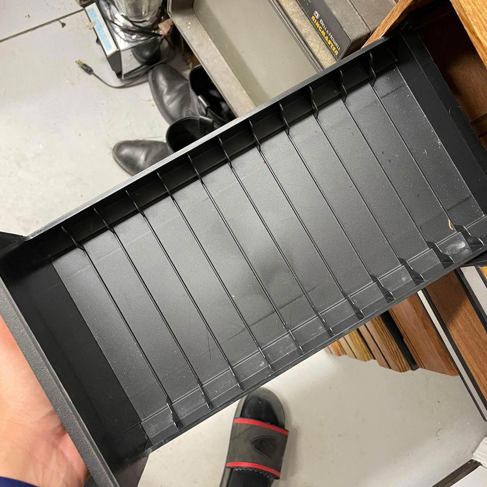 Pair 2 VTG VHS Tape Holders Organizers Drawers Each Holds 24 Tapes