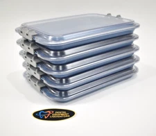SET of 5 ZIRC Dental Medical Lab B-Lok Flat Trays w/Safe Lok Covers - Blue Color