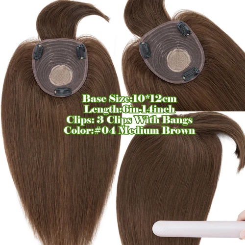 100% Echthaar Topper Toupet Extensions Clip In Remy Human Hair Toupee Haarteil l - Bild 75 von 84
